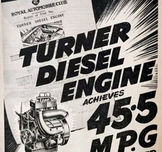 1954 RAC Turner Diesel Engine Import Advertisement Autocar Automobilia D... - $24.99