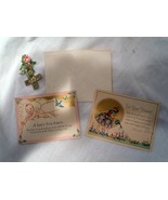 Vintage Two Shower Gift Cards &amp; A Die Cut Cross Early 1900s - $13.70 CAD
