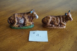 Vtg Christmas Nativity Hard Plastic Italy Barn Animal Lot of 2 Ox Figure... - $12.95