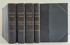 1928 antique MAINE HISTORY indian resources attractions genealogy 4vol SET  - £231.43 GBP