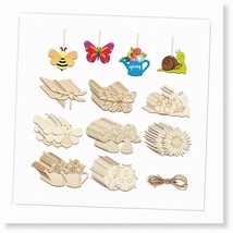 Springtime Creations: 80PCS Wooden DIY Paintable Ornaments - Decorate Your Home - $43.55