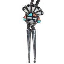 c1950 Zuni sterling &quot;Indian Chief&quot; bolo tie - £295.17 GBP