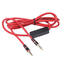 RED 3.5mm 1/8&quot; Audio AUX Cable Cord Lead w/ MIC For Monster DNA On-Ear Headphone - £15.65 GBP