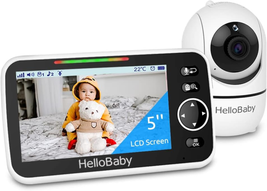 Baby Monitor, 5&#39;&#39;Sreen with 30-Hour Battery, Pan-Tilt-Zoom Video Baby Monitor wi - £52.67 GBP