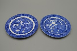 Allertons Blue Willow Plates Set of 2 England Dessert Bread Side - £11.33 GBP