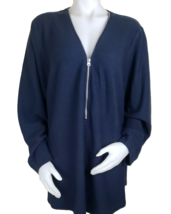 Zip Around Sweater Womens Large 20 City Chic Zip Trim Pullover Blue Top ... - $30.70