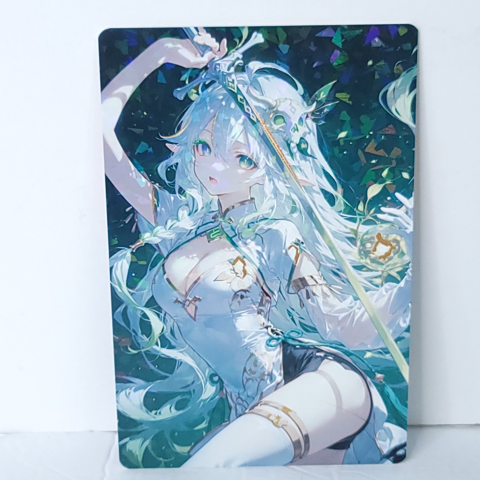 Nahida Waifu Card Anime Sword Holo Girl Wall Art Oversized Board A5 - $22.76
