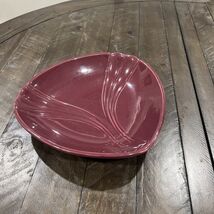 Haeger Pottery Platter Deco Maroon 3281 Art MCM Vintage 1984 - €42,52 EUR
