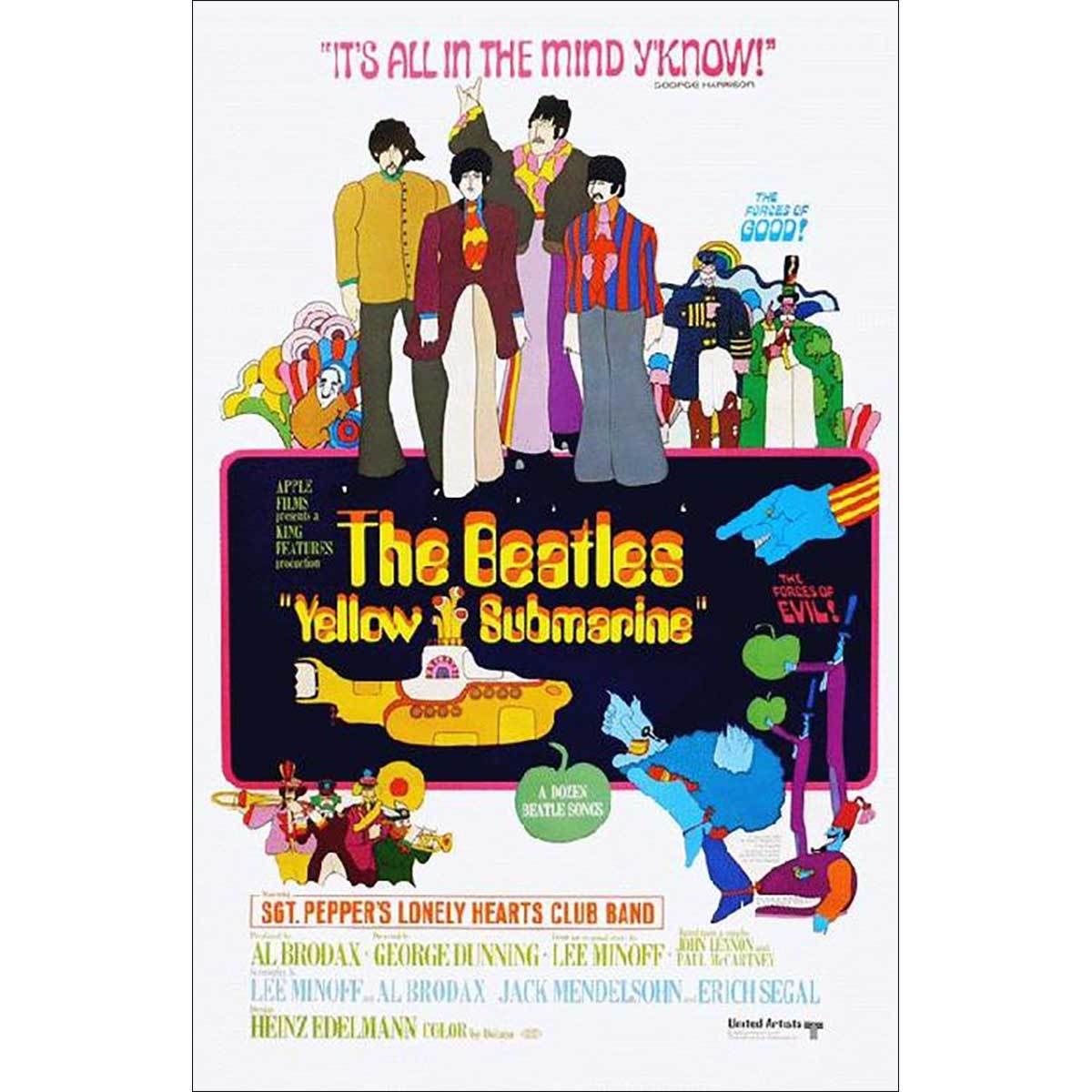 Primary image for Beatles Yellow Submarine Poster Reproduction 1968