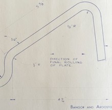 1971 Railroad Bangor Aroostook Flange Rail Support Blueprint H41a DWDD13 - $84.36