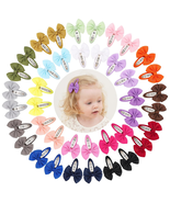 40PCS Snap Hair Bows Clips with Grosgrain Ribbon for Girls, 2 Inch Hair ... - $18.80