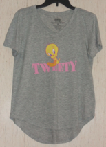 NWT WOMENS LOONEY TUNES TWEETY LIGHT GRAY HEATHER NOVELTY T-shirt   SIZE S - £18.24 GBP