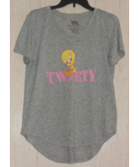 NWT WOMENS LOONEY TUNES TWEETY LIGHT GRAY HEATHER NOVELTY T-shirt   SIZE S - €20,26 EUR