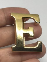 Vtg AK signed (Anne Klein) Brooch Gold Tone  Letter &quot;E” - £15.98 GBP