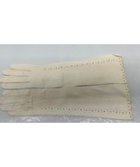 Gimbel Brothers VTG Lamb Skin With Pearls &amp; Scallops Elbow Gloves Opera ... - $124.97 CAD