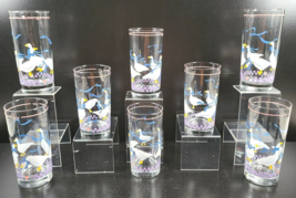 8 Pc Libbey Country Geese Pink Heart Flat Tumblers Set Vintage Clear Cou... - $1,122.73 MXN