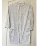 White and Black/Gray Heather Open Cardigan, Size M,2 Front Pockets,Soft&amp;... - £9.46 GBP