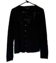 GAP RetroGlam Business Casual Black w/Sequins Button Up Cardigan SZ XL - $16.75 CAD