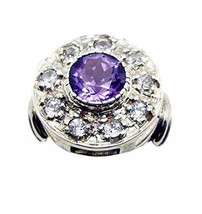 An item in the Fashion category: Gemstone 925 Sterling Silver Excellent Genuine Purple Ring, Amethyst Purple Gems