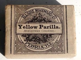 1890 antique UNUSED YELLOW PARILLA QUACK MEDICINE Allaire,Woodward LAXAT... - £51.39 GBP
