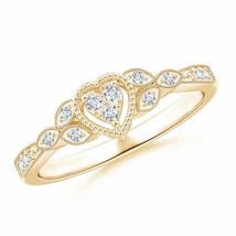 ANGARA Natural Diamond Composite Heart Promise Ring in 14K Gold (GVS2, 0.12 Ctw) - £521.81 GBP