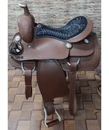 Premium Leather Western Trail Basket Tooled Horse Saddle Free Tack Set a... - $319.77+