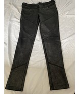 Free People Womens Black Shimmer Pants Leggings Skinny Size 27 - £15.73 GBP