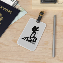 I&#39;d Hike That Acrylic Luggage Tag With Leather Strap and Business Card Holder - £17.29 GBP