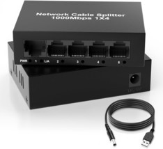 1000Mbps Ethernet Switch 5 Port Ethernet Network Splitter with USB Power... - £52.88 GBP