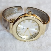 Accutime Vivani Women's Gold/Silver Toned Bangle Cuff Elegant Analog Watch - £15.82 GBP