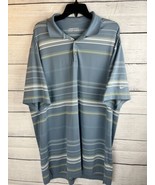 Nike Golf Short Sleeve Polo Shirt Size 2XL Mens Blue Striped S/S Dri Fit... - £10.99 GBP