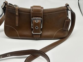 coach brown leather buckle crossbody handbag style F3S 7540 - $85.00