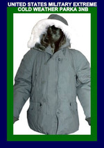 Extreme Cold Weather Parka Type N-3B Military Usaf Army Usn Issue Medium - £69.90 GBP