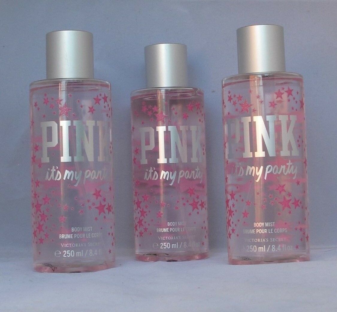 Victoria's Secret PINK it's my party Fragrance Mist 8.4oz BRAND NEW set of 3 - £39.78 GBP
