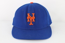 Vintage New Era Distressed New York Mets Baseball Fitted Hat Cap Blue 7 1/8 USA - £27.11 GBP