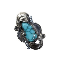 Sz7 Vintage Eugene Livingston Navajo sterling and Turquoise ring 1974 - £159.10 GBP