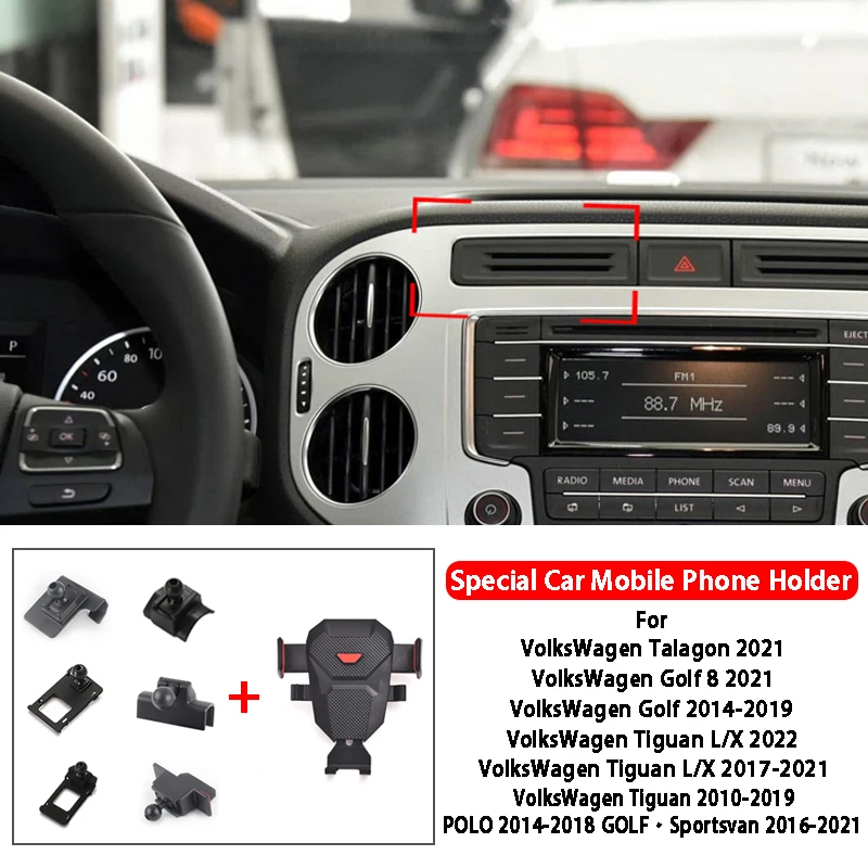 Gravity Phone Holder Air Vent Mount Mobile Stand Interior Parts For Volkswagen - £19.33 GBP