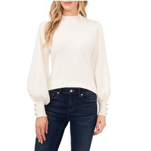 CECE Mock Neck Sweater, Embossed, Holiday Sweater , Small (4/6) White, NWT - £51.69 GBP
