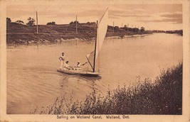 Welland Ontario Canada~Sailing On Welland CANAL~1917 Photo Postcard - £10.47 GBP