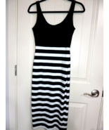 Zara Trafaluc Womens Black White Striped Sleeveless Stretch knit Fitted ... - $18.13 CAD