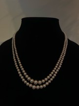 Vintage Two Stranded 18 inch Faux Pearl Necklace - £25.72 GBP
