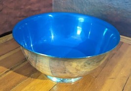 Reed & Barton Large 8" Silverplated Serving Bowl Blue Enamel Lining - $29.02