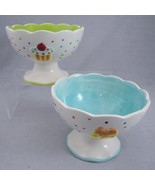 Cupcake Collection by Joy Ceramic Pedestal Ice Cream Dessert Bowls Scall... - £21.81 GBP