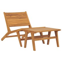 Garden Chair with Footrest Solid Teak Wood - £114.67 GBP