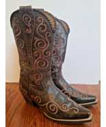 Ariat Shelleen Boots Size 7 B  Brown Leather Embroidered Cowboy Western ... - $67.72