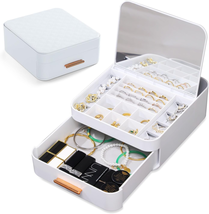 Mother&#39;s Day Gifts for Mom Her Wife, Jewelry Box with Mirrors, 2-Layer Jewelry H - £16.69 GBP