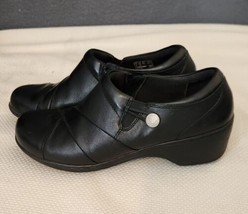 Clarks Collection Channing Ann Slip on Loafers Leather Black size 8.5M - £17.54 GBP