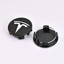 Set of 4Pcs - Tesla Wheel Center Cap Emblem Hub Caps - 56mm - Black White - $9.39