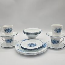 Corelle Blue Velvet 20-Pc Dinnerware Set Made In USA 1990's - $188.09