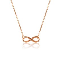 Sterling Silver Infinity Necklace - Rose Gold Plated - £38.32 GBP